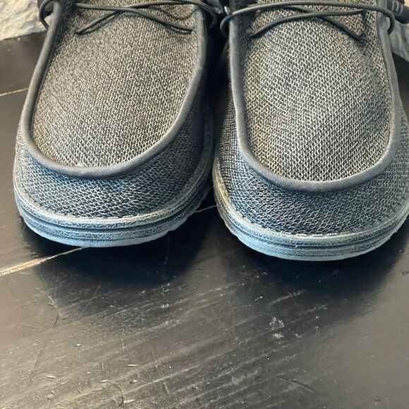 Hey Dude Wally Sox Shoes Men's Sz 13 Micro Total Black Loafer Slip On - Picture 4 of 9